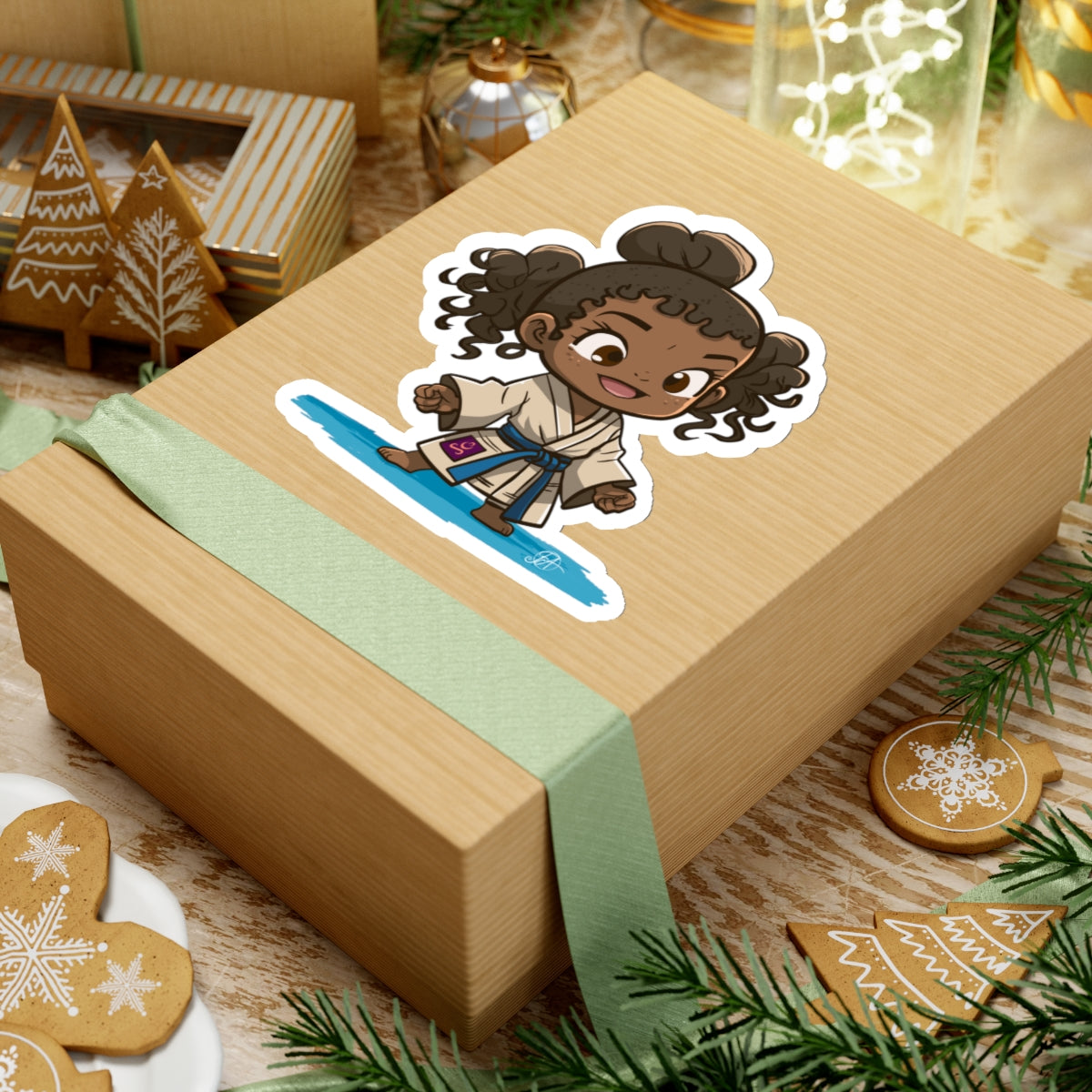 JUDO Girl Blue Belt - Kiss-Cut Vinyl Stickers, Perfect for Dojo Masters & Martial Arts Lovers