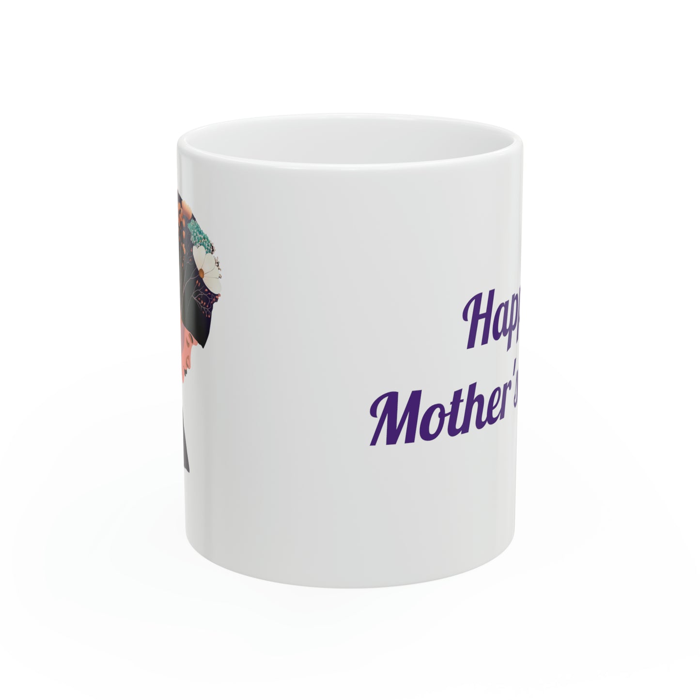 Nature Goddess Ceramic Mug - Whimsical Woman with Blooming Flowers - Floral Beauty - Mother Nature Digital Art