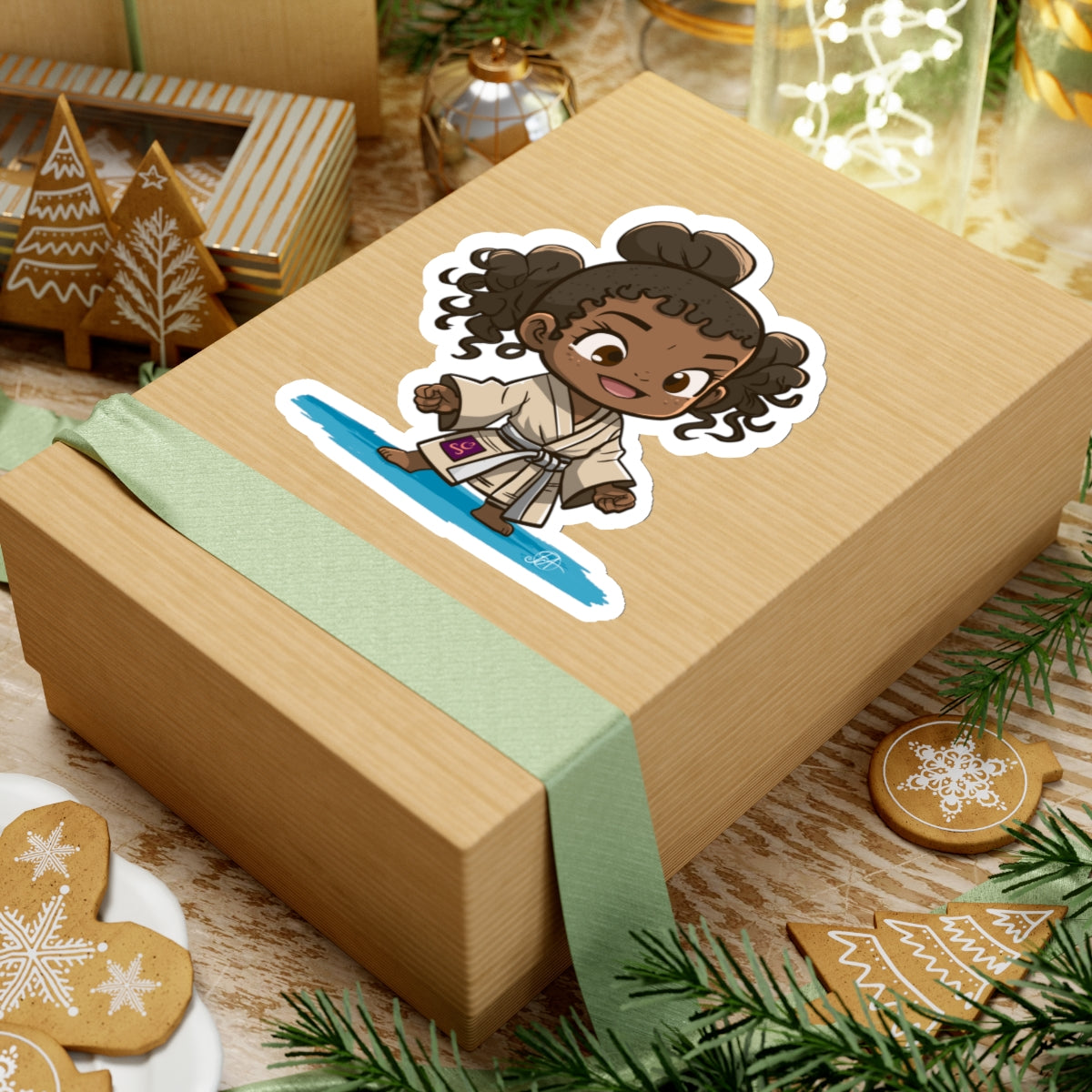 JUDO Girl White Belt - Kiss-Cut Vinyl Stickers, Perfect for Dojo Masters & Martial Arts Lovers